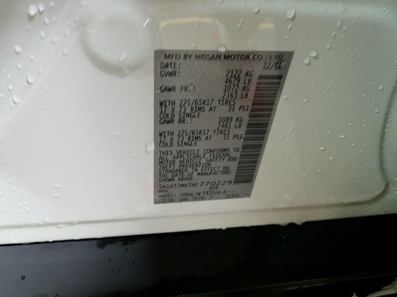 2017 Nissan ROGUE SV AWD SV