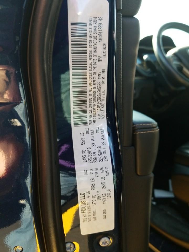 2016 Jeep CHEROKEE 4X4 4C LIMITED