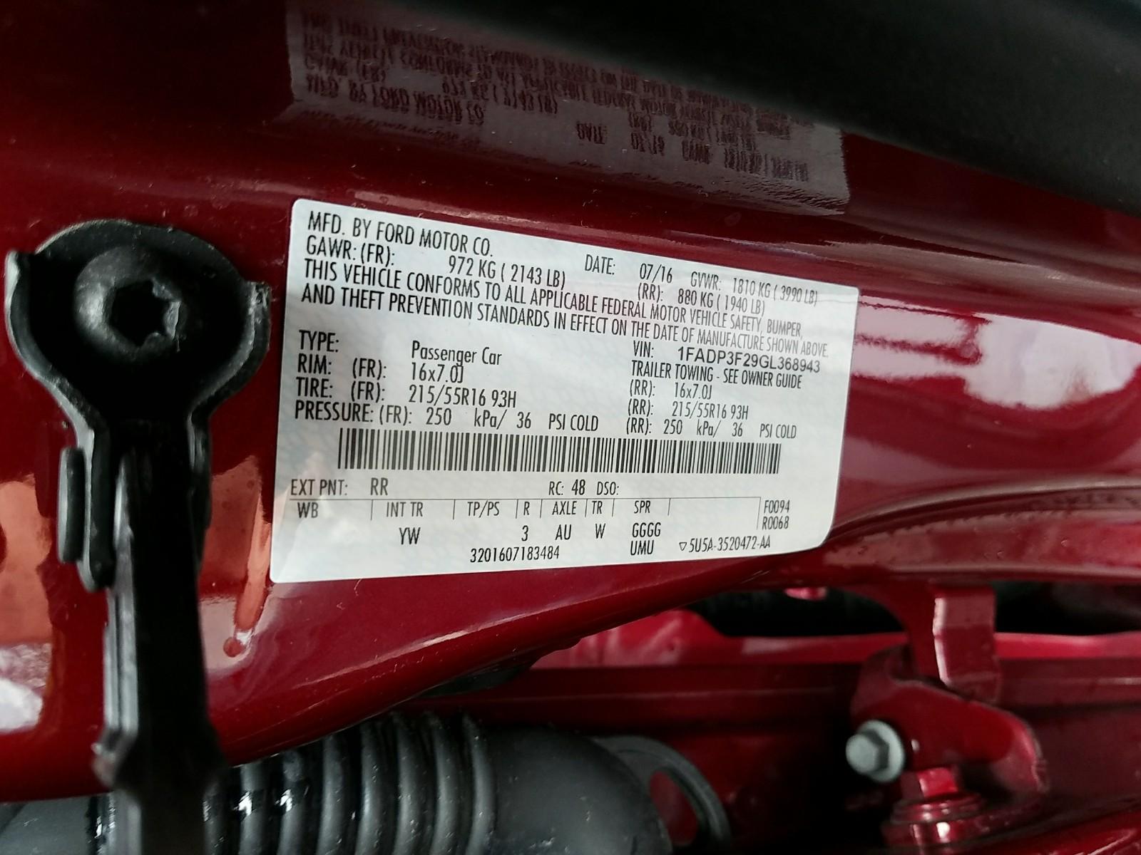 2016 Ford FOCUS FWD 4C SE