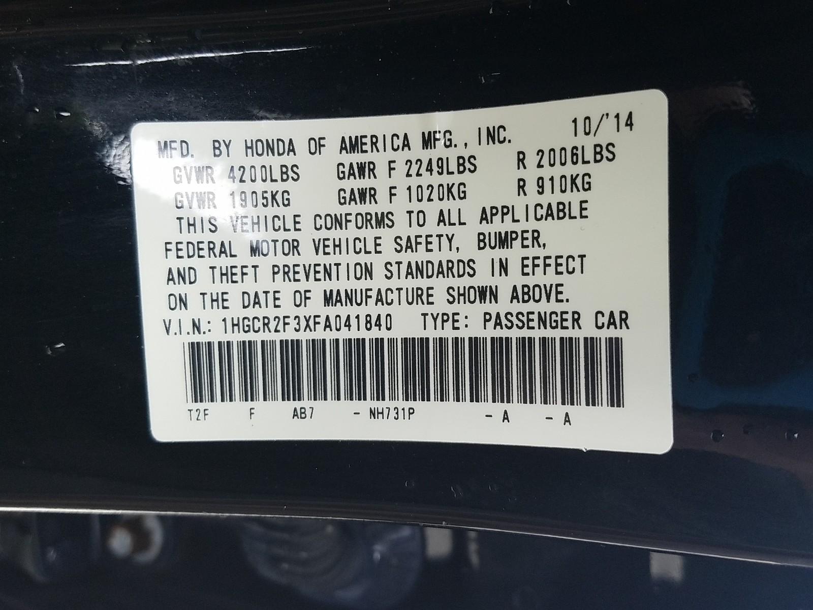 2015 Honda ACCORD 4C LX