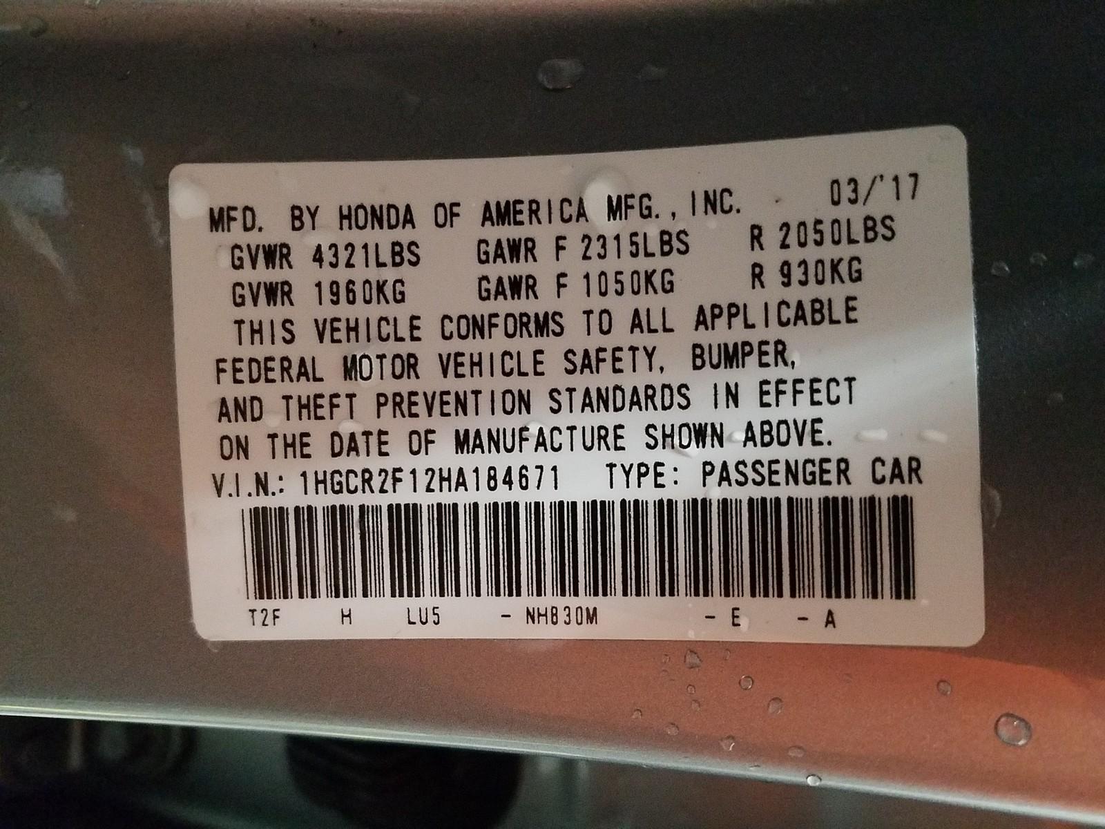 2017 Honda ACCORD 4C SPORT SE