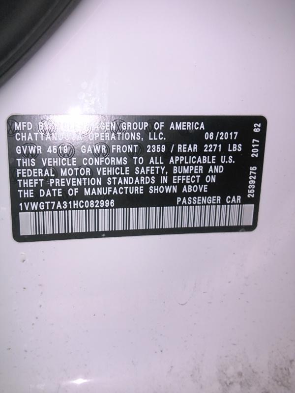 2017 Volkswagen PASSAT 4C SE TECH