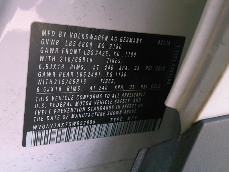 2016 Volkswagen TIGUAN FWD S