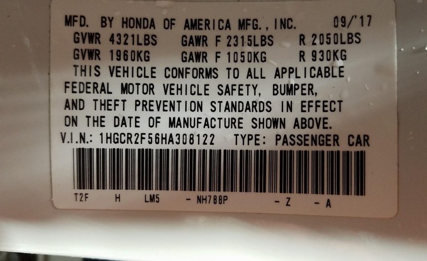2017 Honda ACCORD 4C SPORT