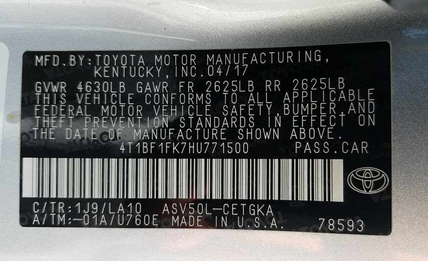 2017 Toyota CAMRY 4C XLE