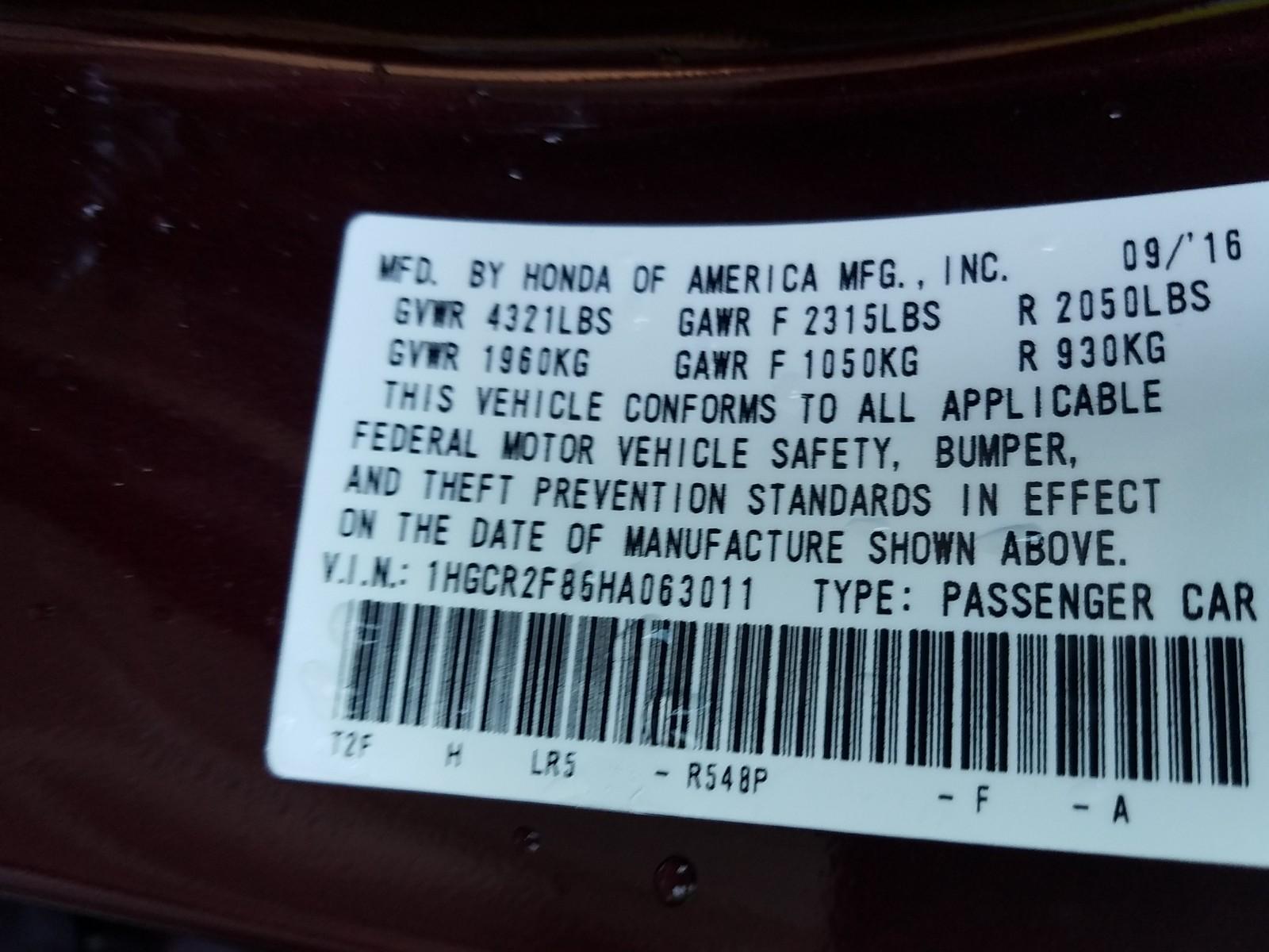 2017 Honda ACCORD 4C EX-L