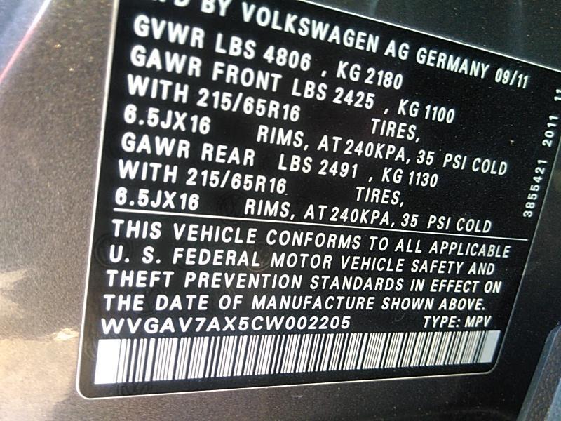 2012 Volkswagen TIGUAN FWD SE