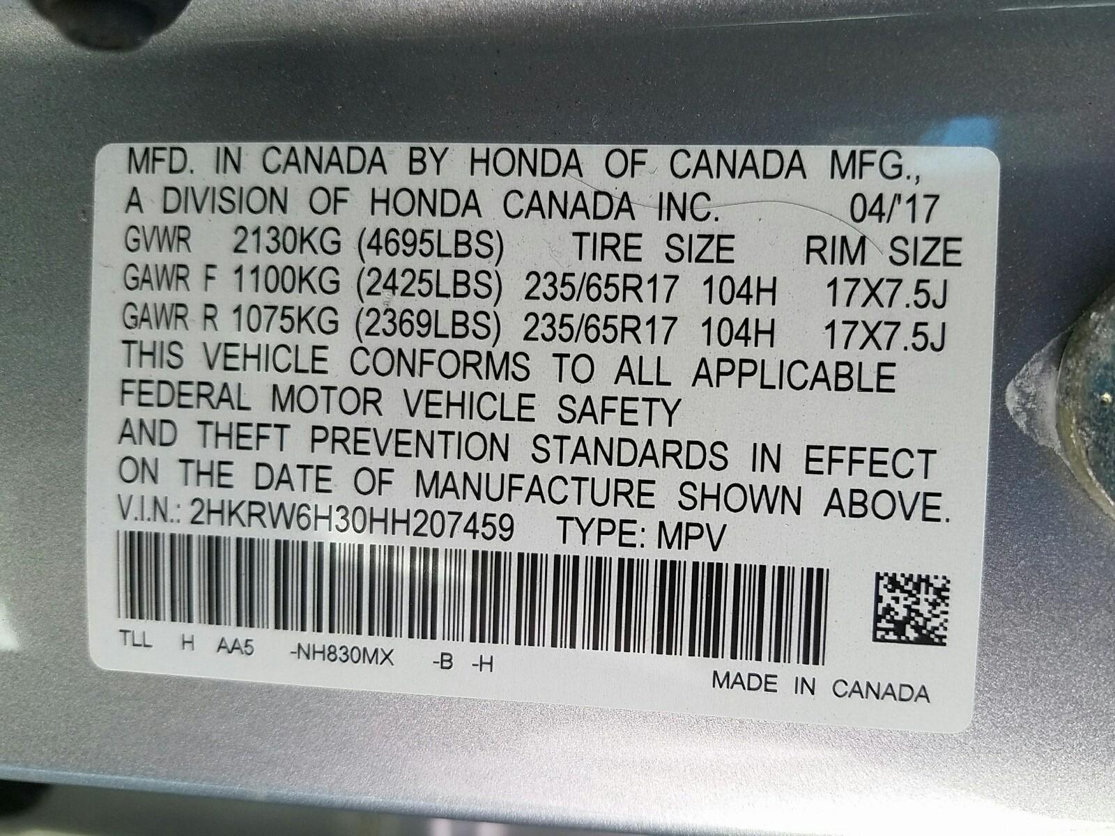 2017 Honda CR-V AWD 4C LX