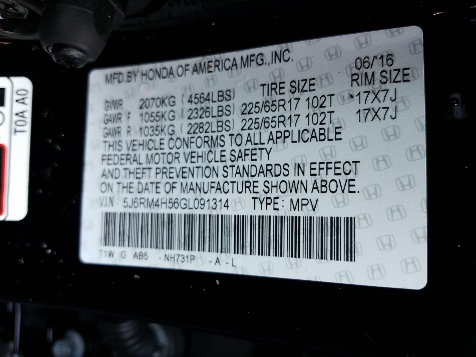 2016 Honda CR-V AWD EX