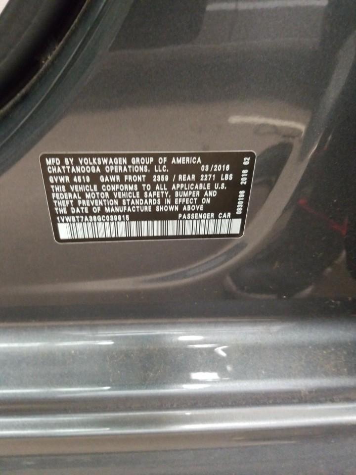 2016 Volkswagen PASSAT 4C 1.8T SE