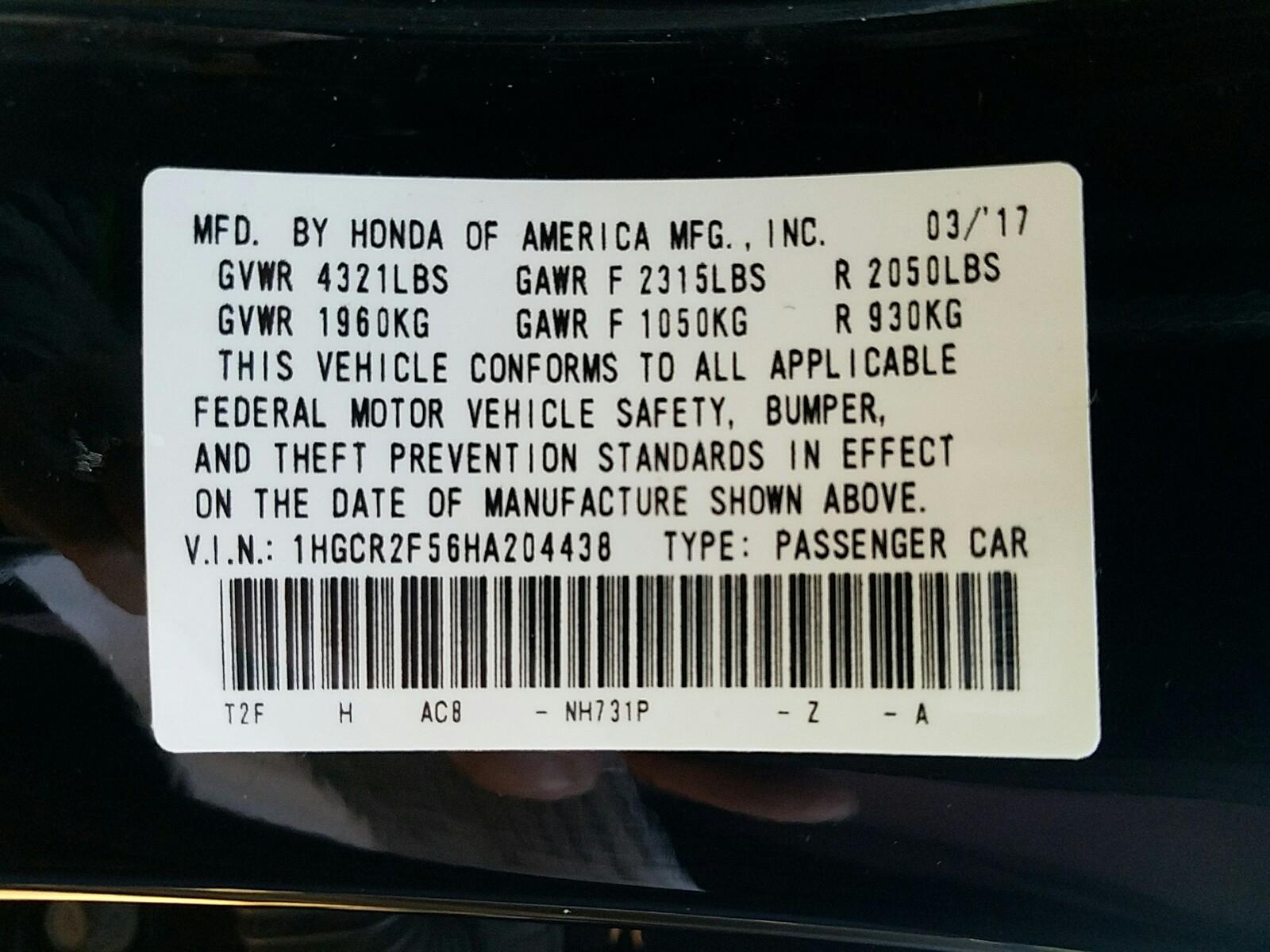 2017 Honda ACCORD 4C SPORT