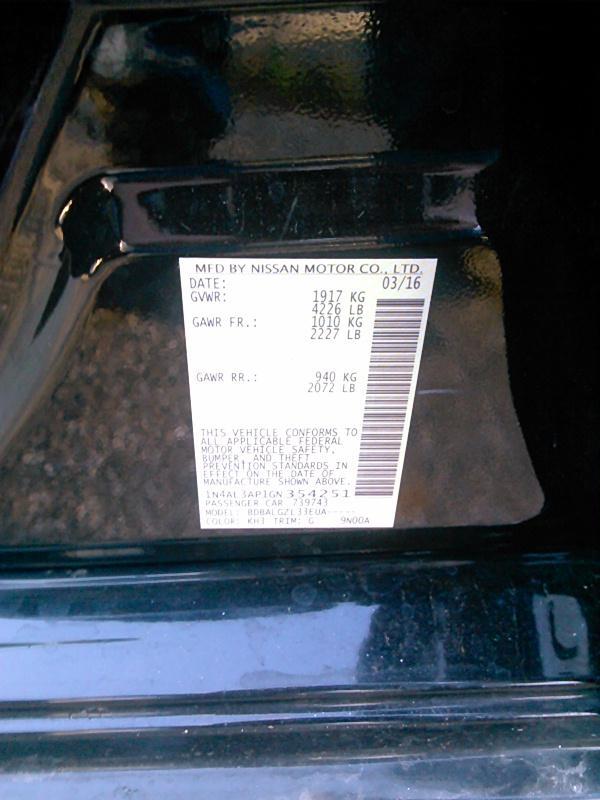 2016 Nissan ALTIMA 4C 2.5 S