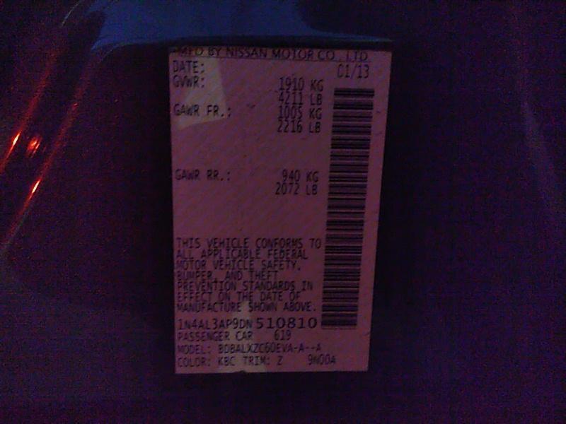 2013 Nissan ALTIMA 4C 2.5 SL