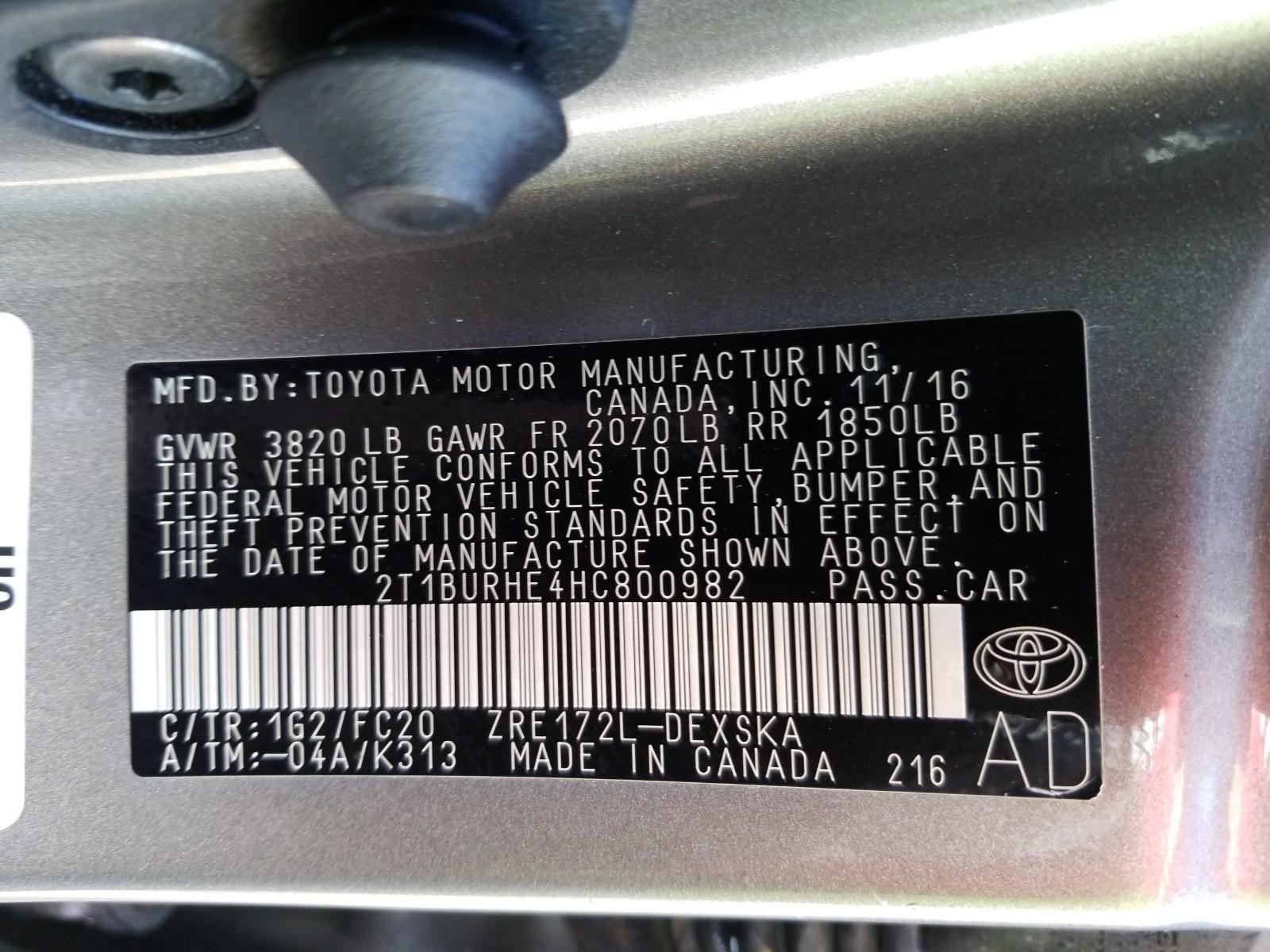 2017 Toyota COROLLA SE