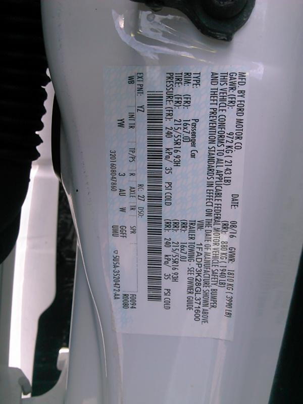 2016 Ford FOCUS FWD 4C SE