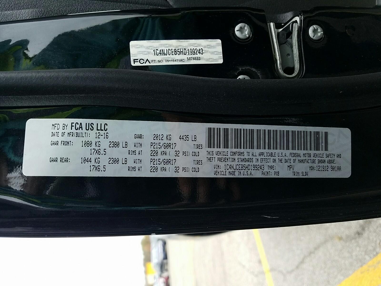 2017 Jeep COMPASS FWD 4C HIGH ALTIT