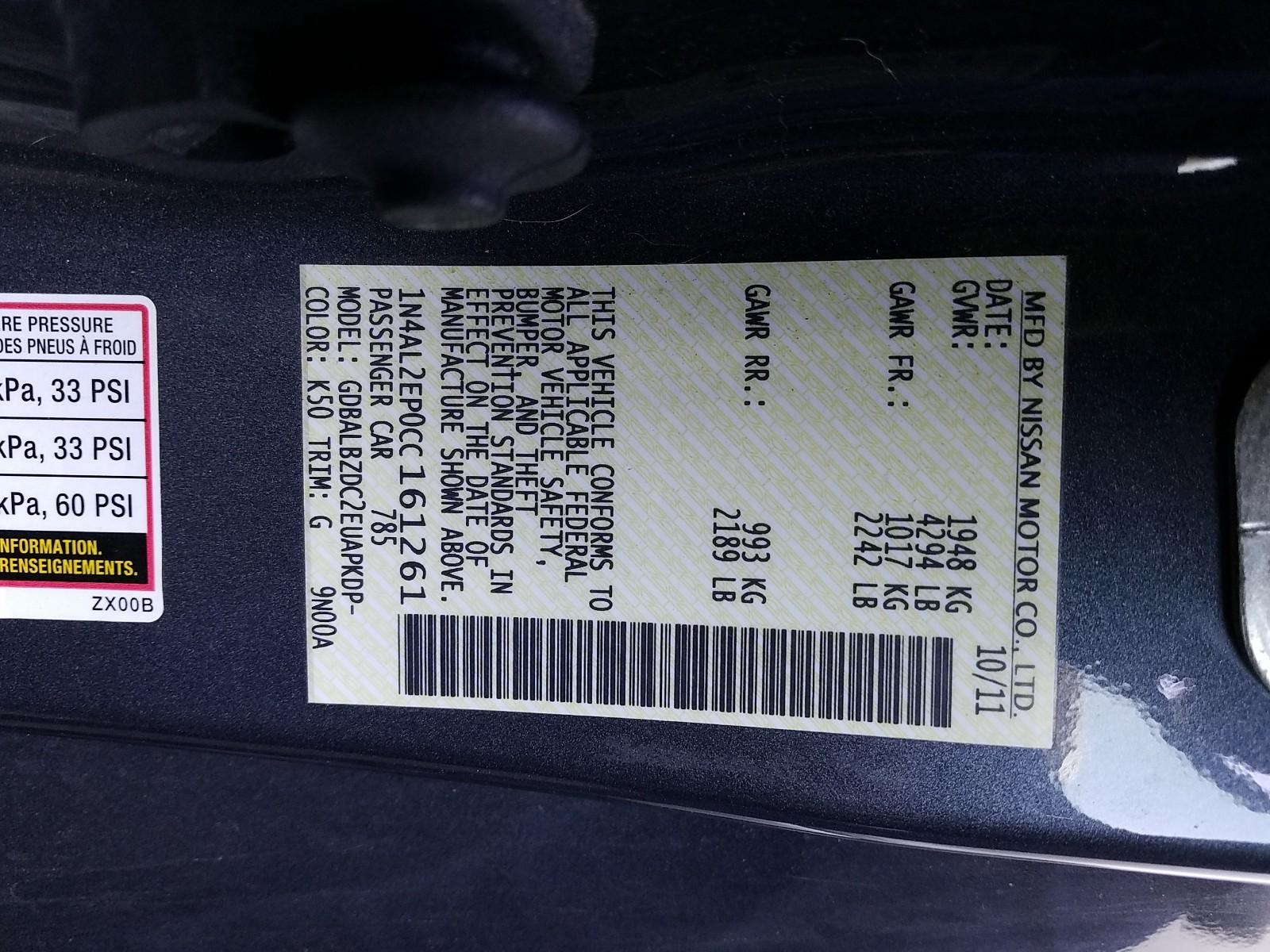 2012 Nissan ALTIMA 4C 2.5 S