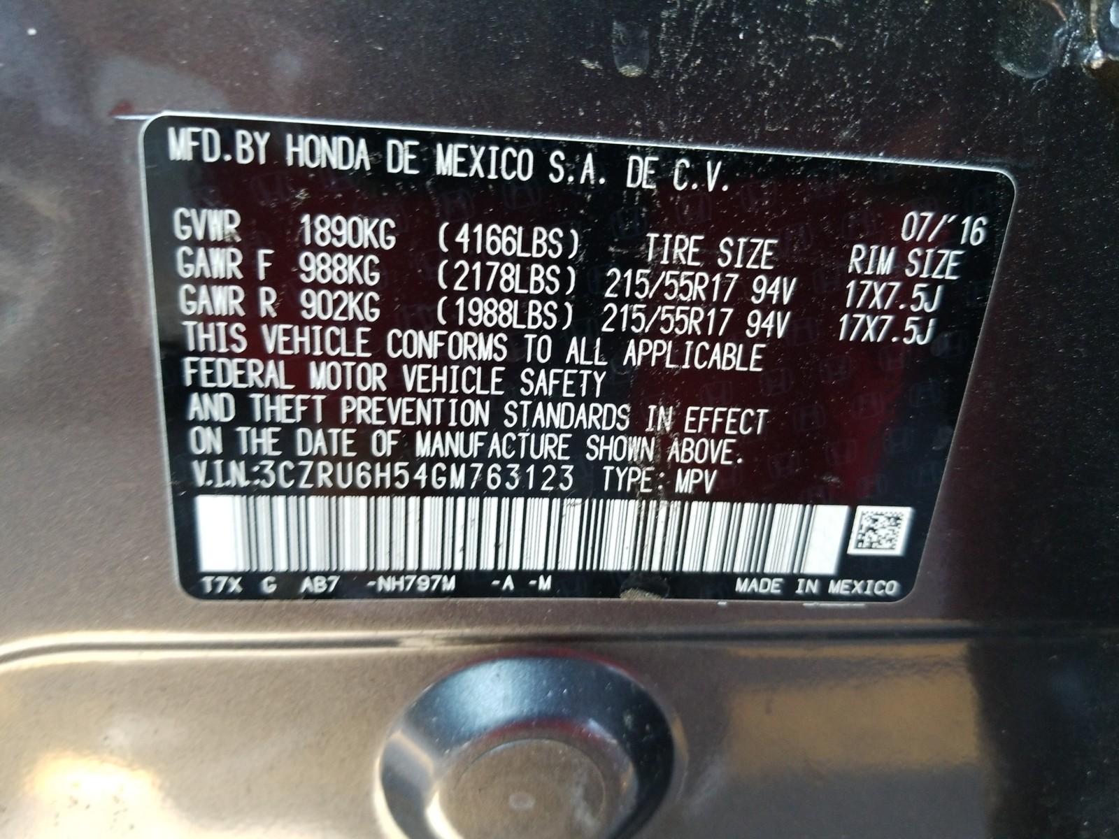 2016 Honda HR-V AWD EX