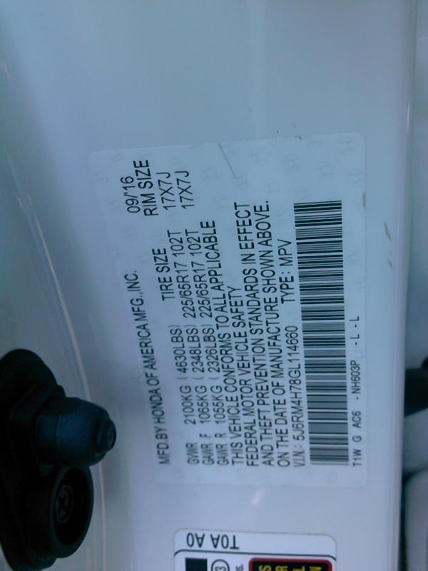 2016 Honda CR-V AWD EX-L