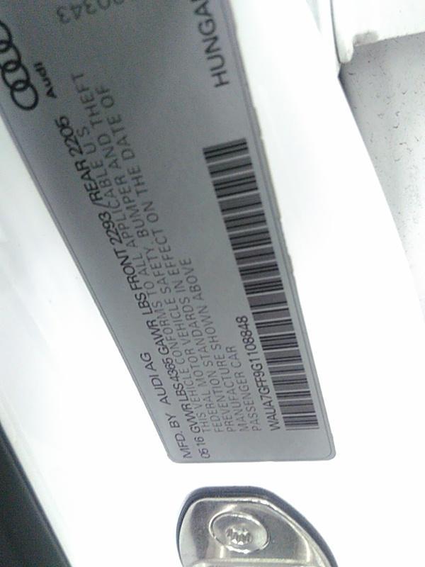 2016 Audi A3 FWD 4C 1.8T PRM