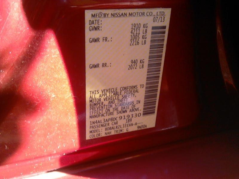 2013 Nissan ALTIMA 4C 2.5 S