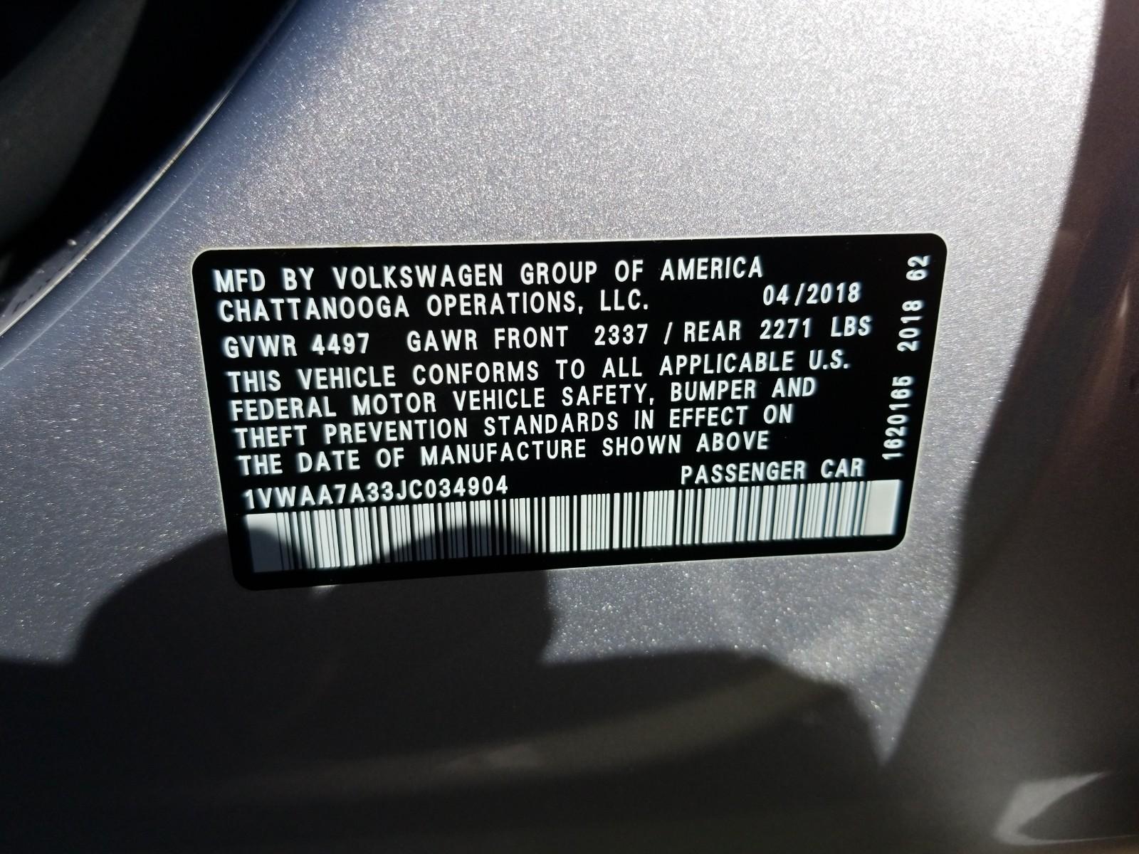 2018 Volkswagen PASSAT 4C R-LINE