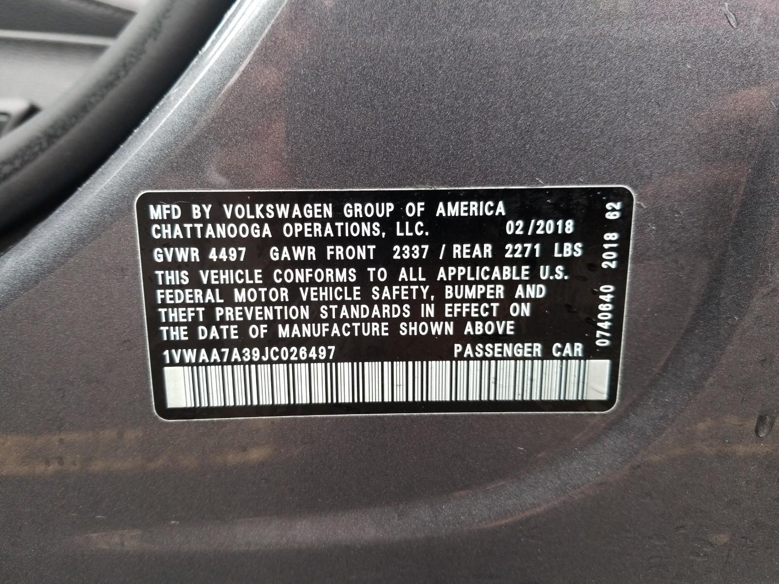 2018 Volkswagen PASSAT 4C R-LINE