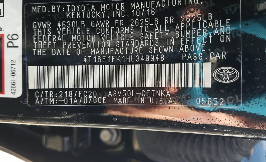 2017 Toyota CAMRY 4C LE