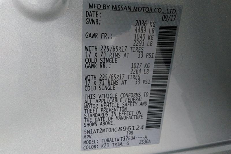 2017 Nissan ROGUE FWD 4C SV