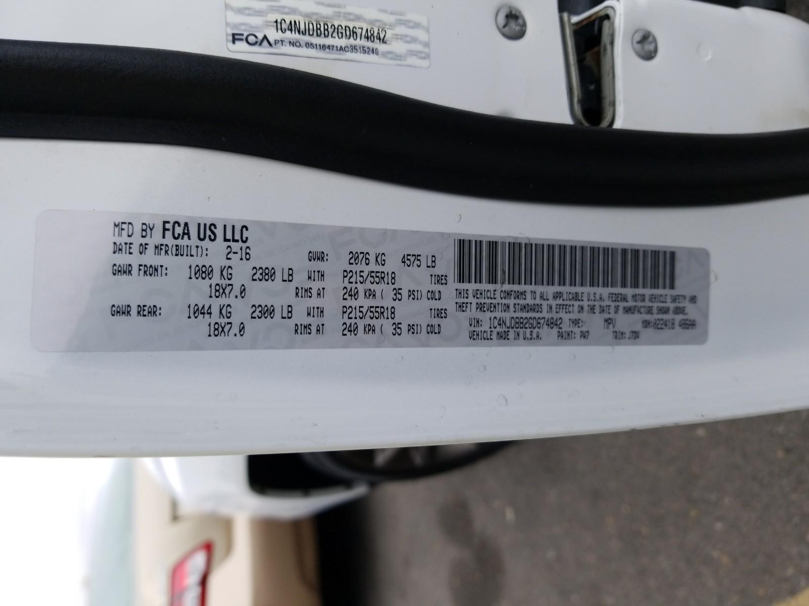 2016 Jeep COMPASS 4X4 4C ANNIVERSAR