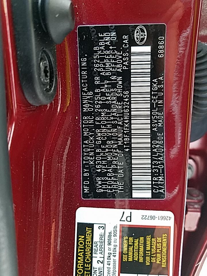 2017 Toyota CAMRY 4C XLE