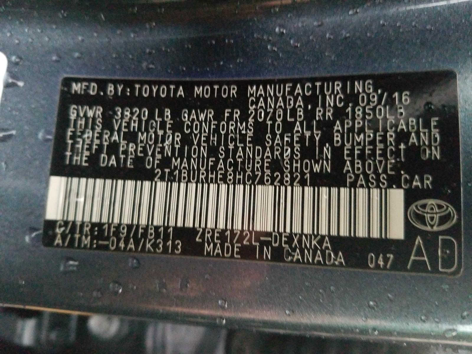 2017 Toyota COROLLA LE