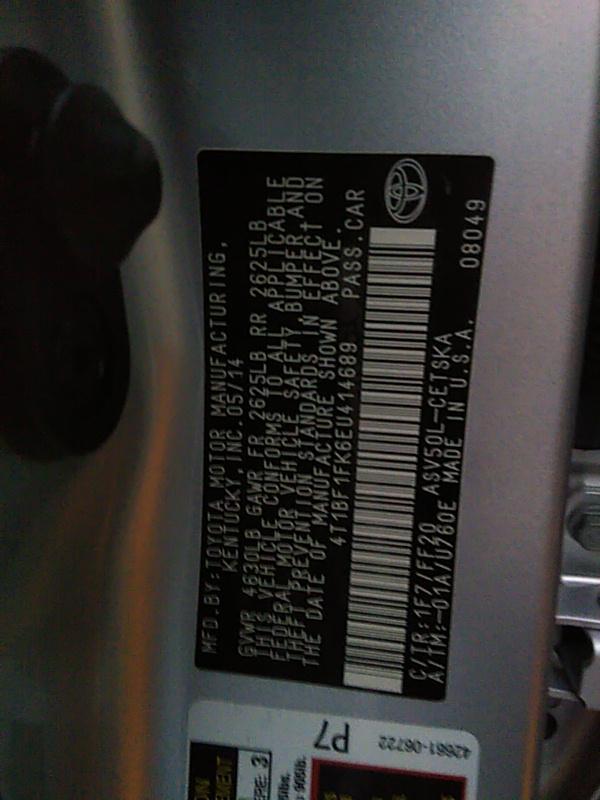 2014 Toyota CAMRY 4C SE