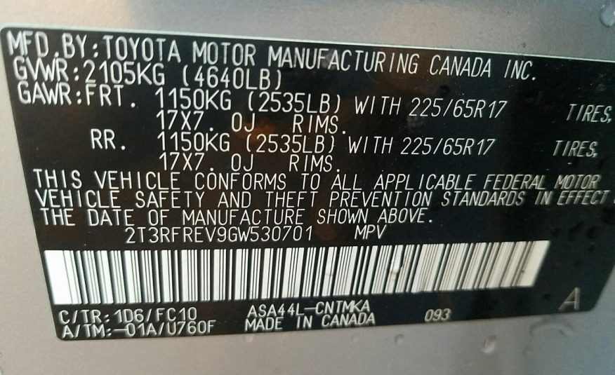 2016 Toyota RAV4 AWD XLE