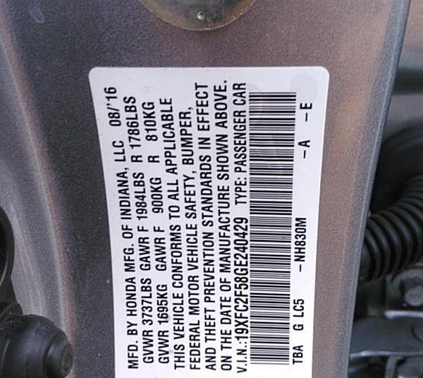 2016 Honda CIVIC LX