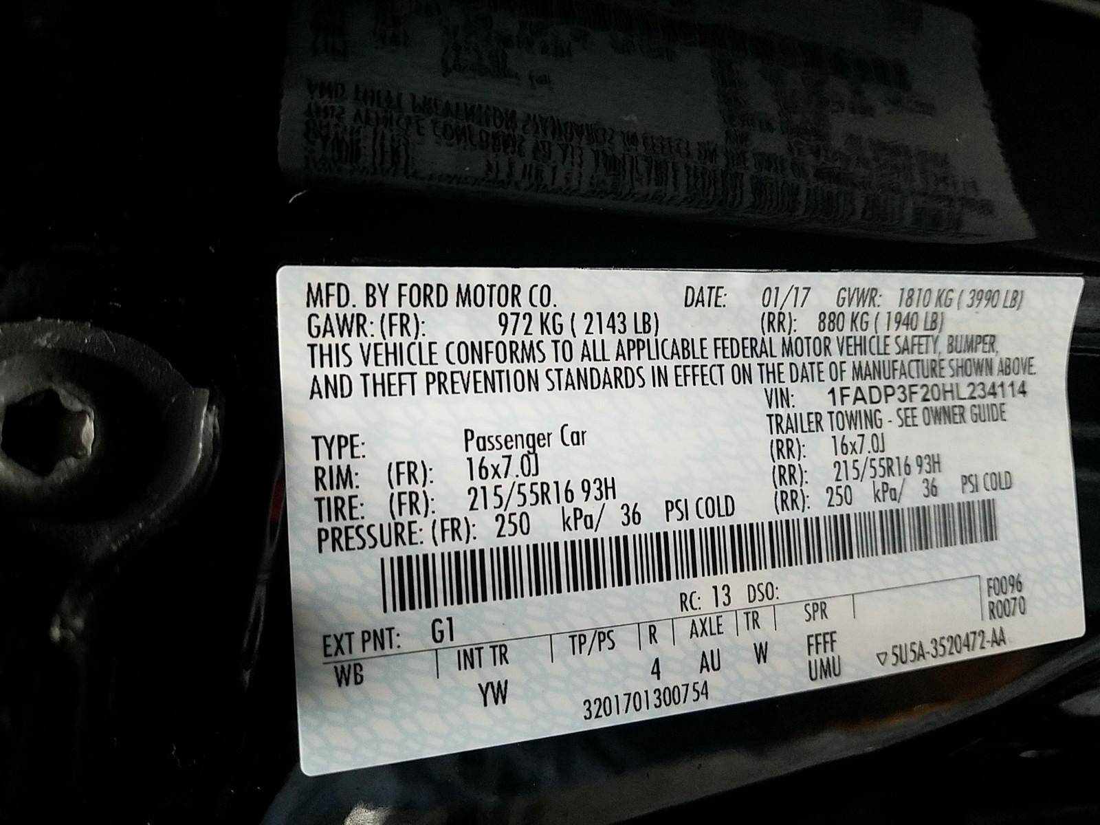 2017 Ford FOCUS FWD 4C SE